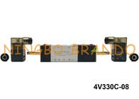 1/4&quot; tipo centro próximo AC220V DC24V do NPT 4V330C-08 AirTAC da maneira pneumática da válvula de solenoide 5/3